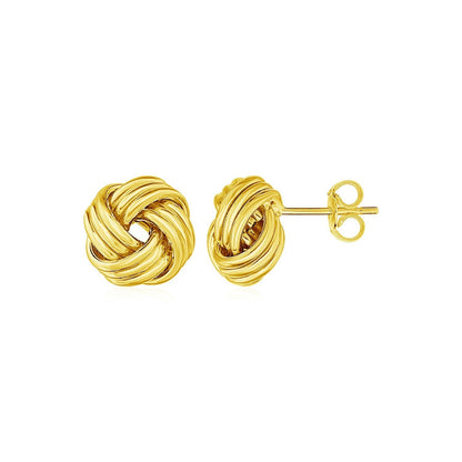 Love Knot Post Earrings in 14k Yellow Gold Bids.com