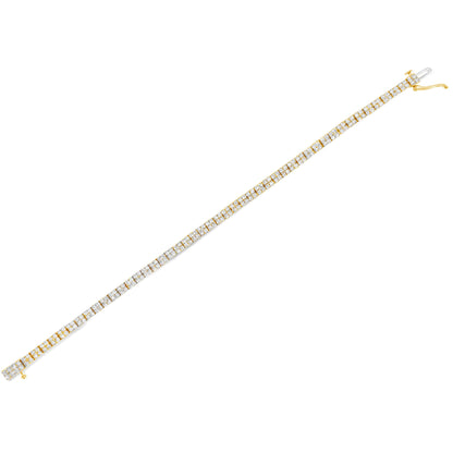 14K Yellow Gold Plated .925 Sterling Silver 3.0 Cttw Diamond Link Bracelet (K-L Color, I2-I3 Clarity) - 7.25" Bids.com