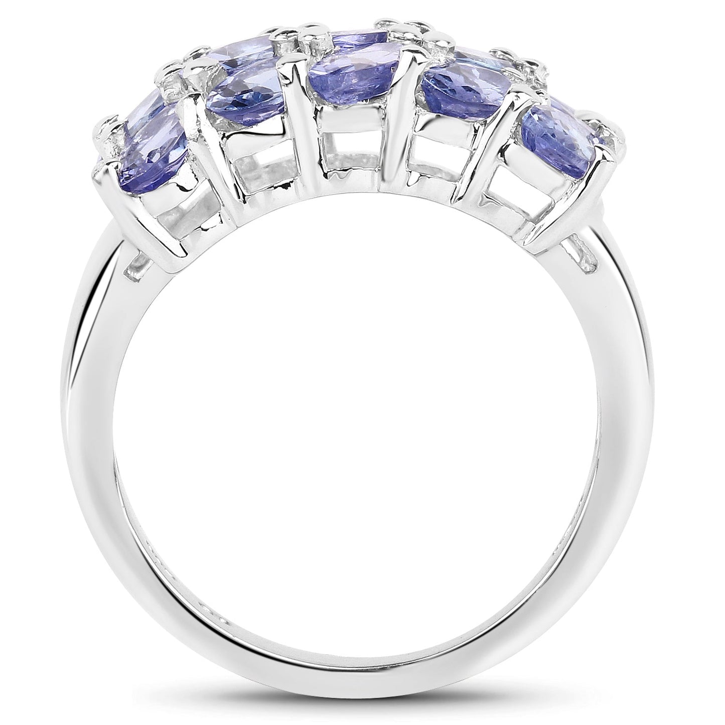3.75 Carat Genuine Tanzanite .925 Sterling Silver Ring Bids.com