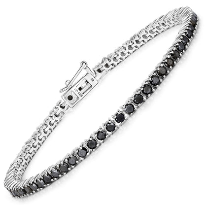 3.15 Carat Genuine Black Diamond .925 Sterling Silver Bracelet Bids.com