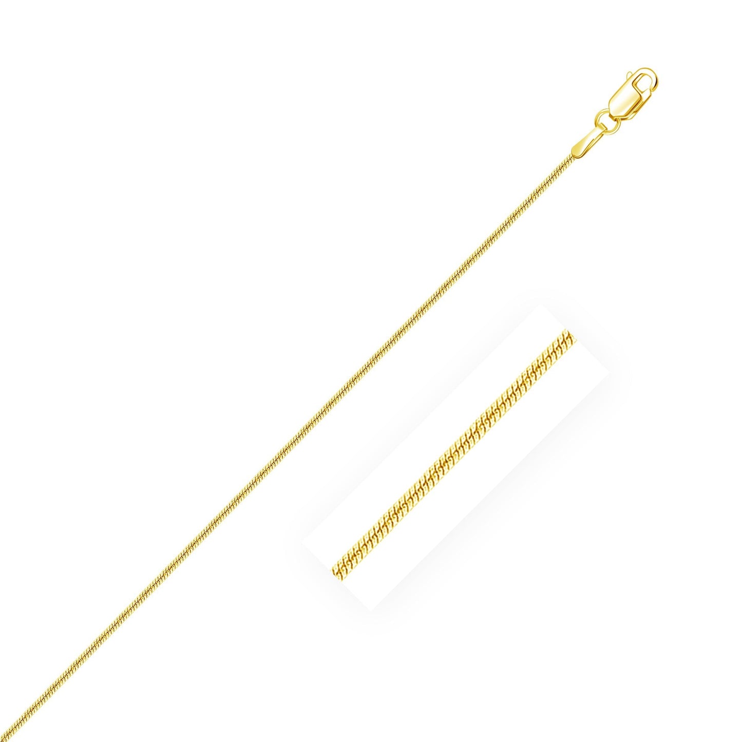 14k Yellow Gold Round Snake Chain 0.9mm Bids.com