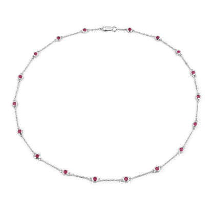 2.34 Carat Genuine Ruby .925 Sterling Silver Necklace Bids.com