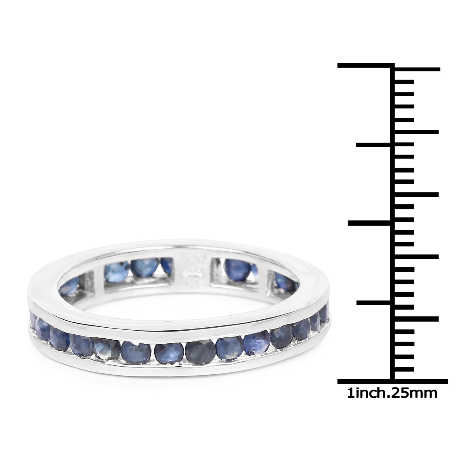 2.00 Carat Genuine Blue Sapphire .925 Sterling Silver Ring Bids.com