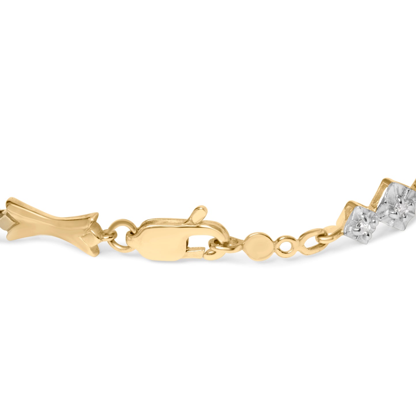 10k Gold 1/3 Cttw Diamond Miracle Set Alternating Bar and Link Bracelet (I-J Color, I1-I2 Clarity) - 7.75" Inches Bids.com