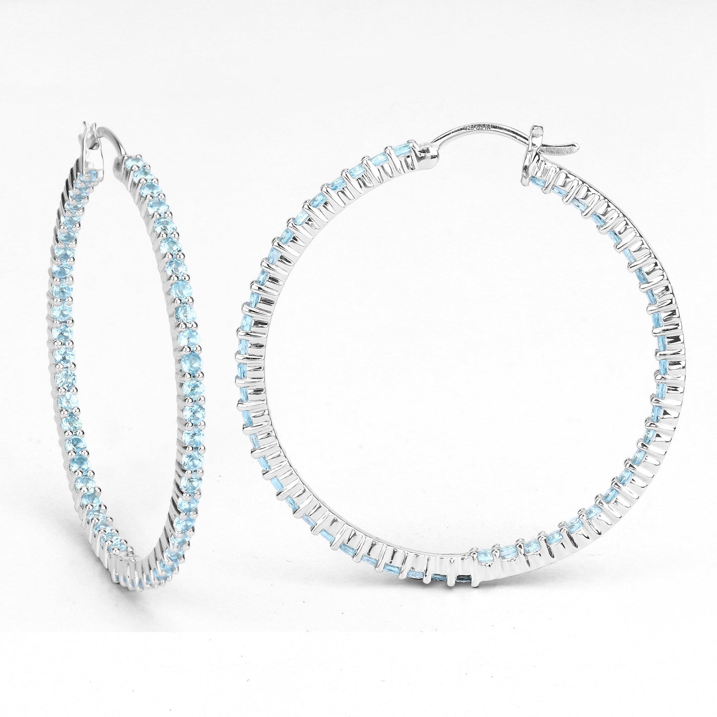 3.60 Carat Genuine Swiss Blue Topaz .925 Sterling Silver Earrings Bids.com