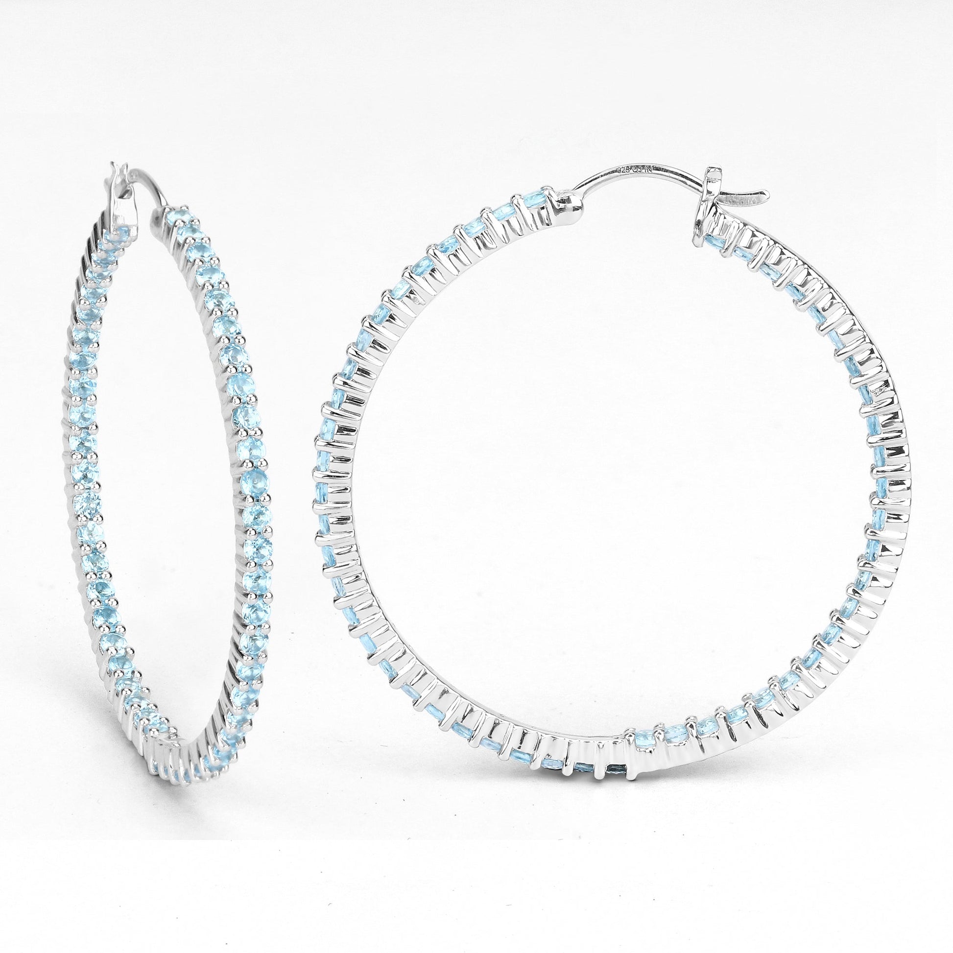 3.60 Carat Genuine Swiss Blue Topaz .925 Sterling Silver Earrings Bids.com