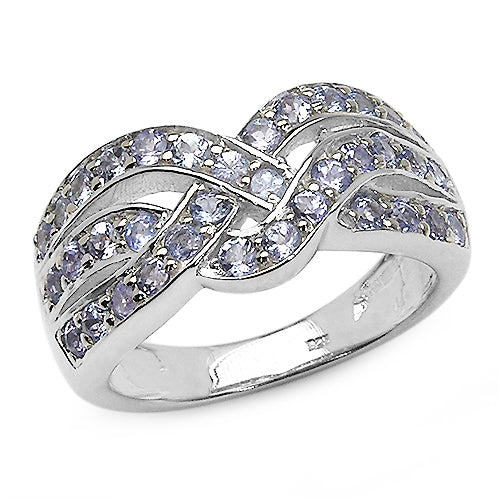 1.26 Carat Genuine Tanzanite .925 Sterling Silver Ring Bids.com