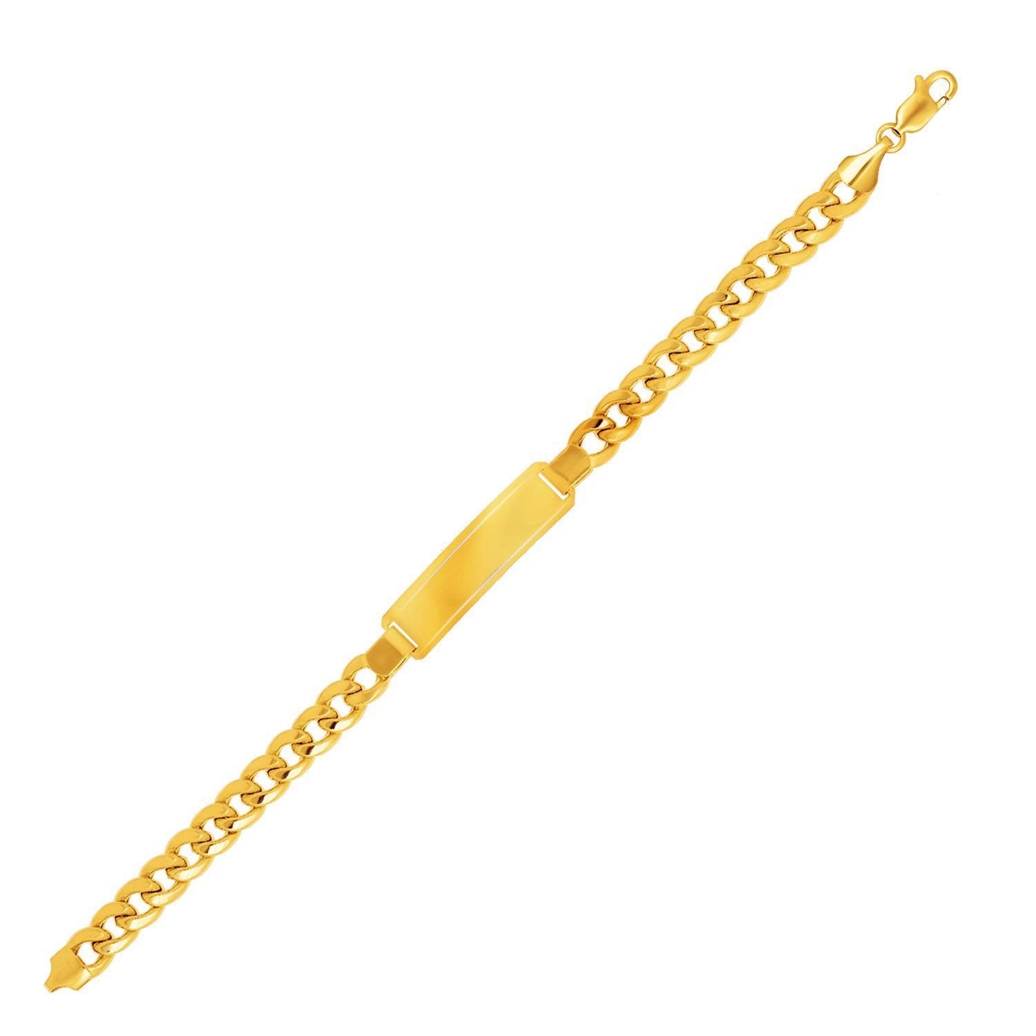 14k Yellow Gold Men's ID Cuban Chain Bracelet Bids.com