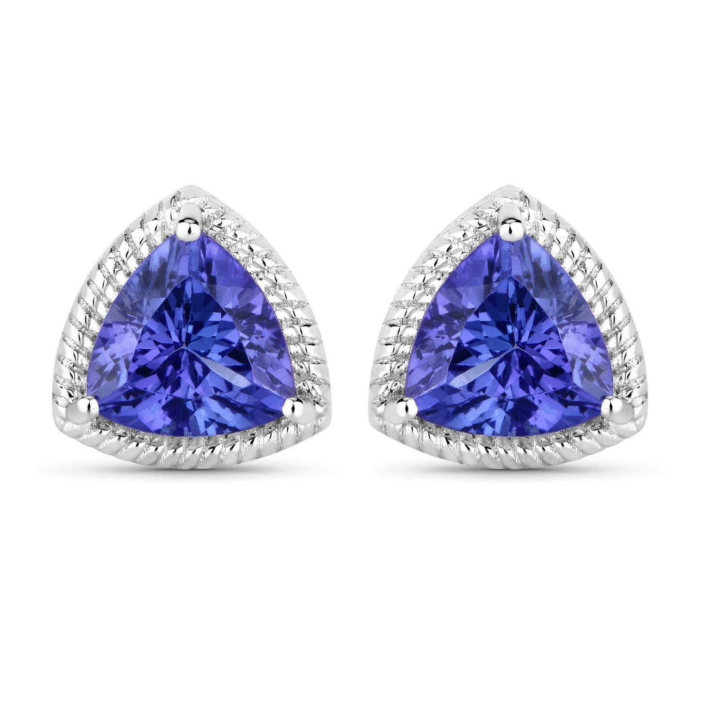 4.24 Carat Genuine Tanzanite 14K White Gold Earrings Bids.com