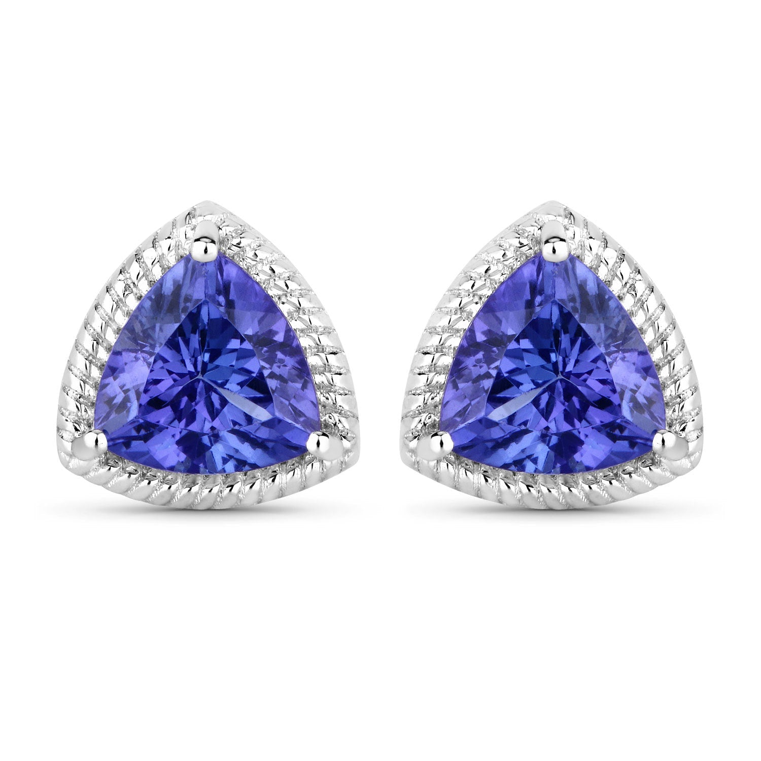 4.24 Carat Genuine Tanzanite 14K White Gold Earrings Bids.com