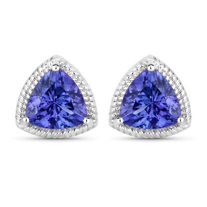 4.24 Carat Genuine Tanzanite 14K White Gold Earrings Bids.com