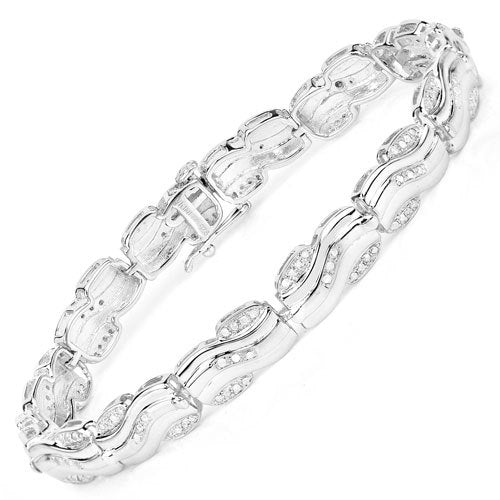 0.84 Carat Genuine White Diamond .925 Sterling Silver Bracelet Bids.com