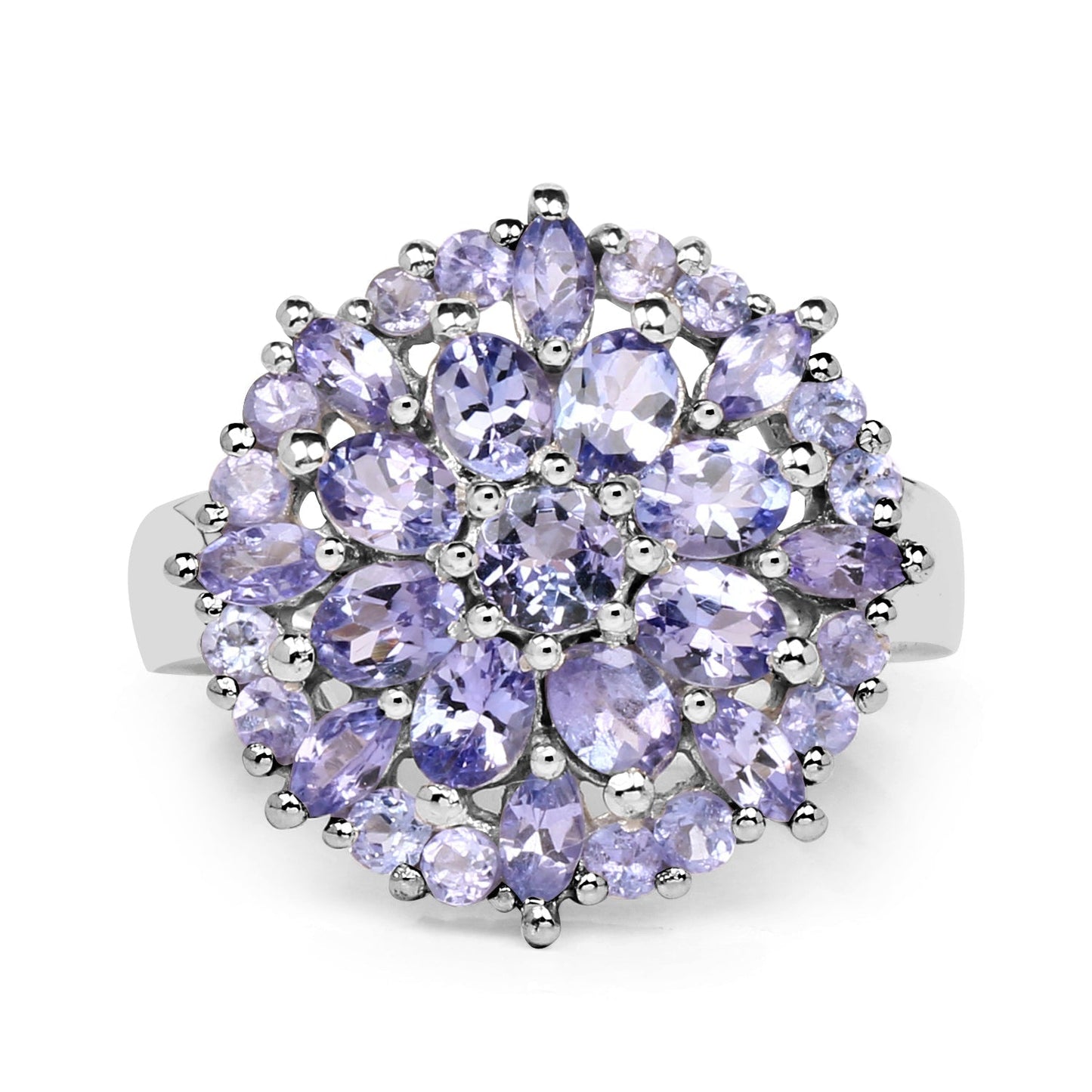 2.79 Carat Genuine Tanzanite .925 Sterling Silver Ring Bids.com