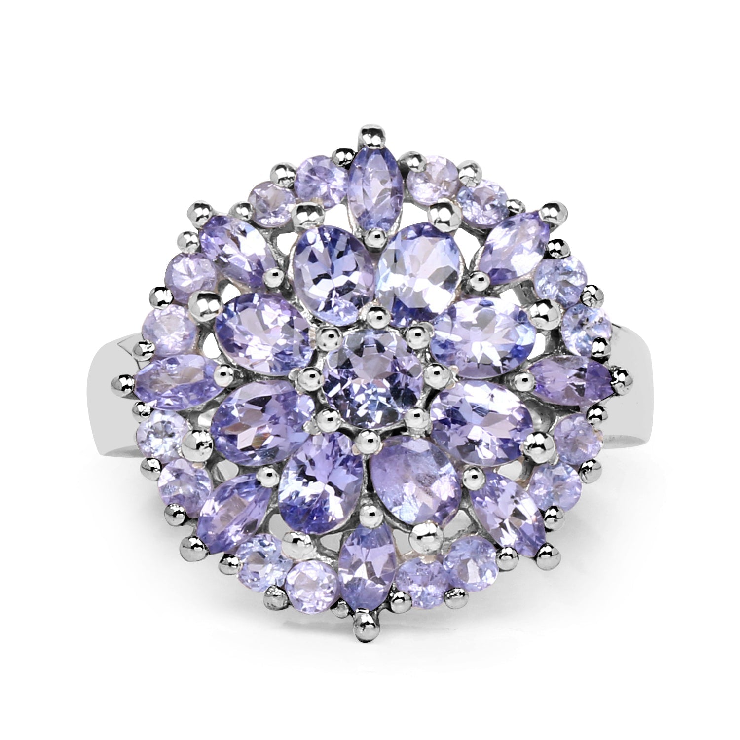 2.79 Carat Genuine Tanzanite .925 Sterling Silver Ring Bids.com