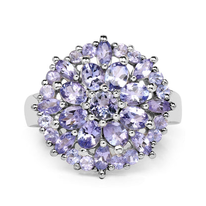 2.79 Carat Genuine Tanzanite .925 Sterling Silver Ring Bids.com