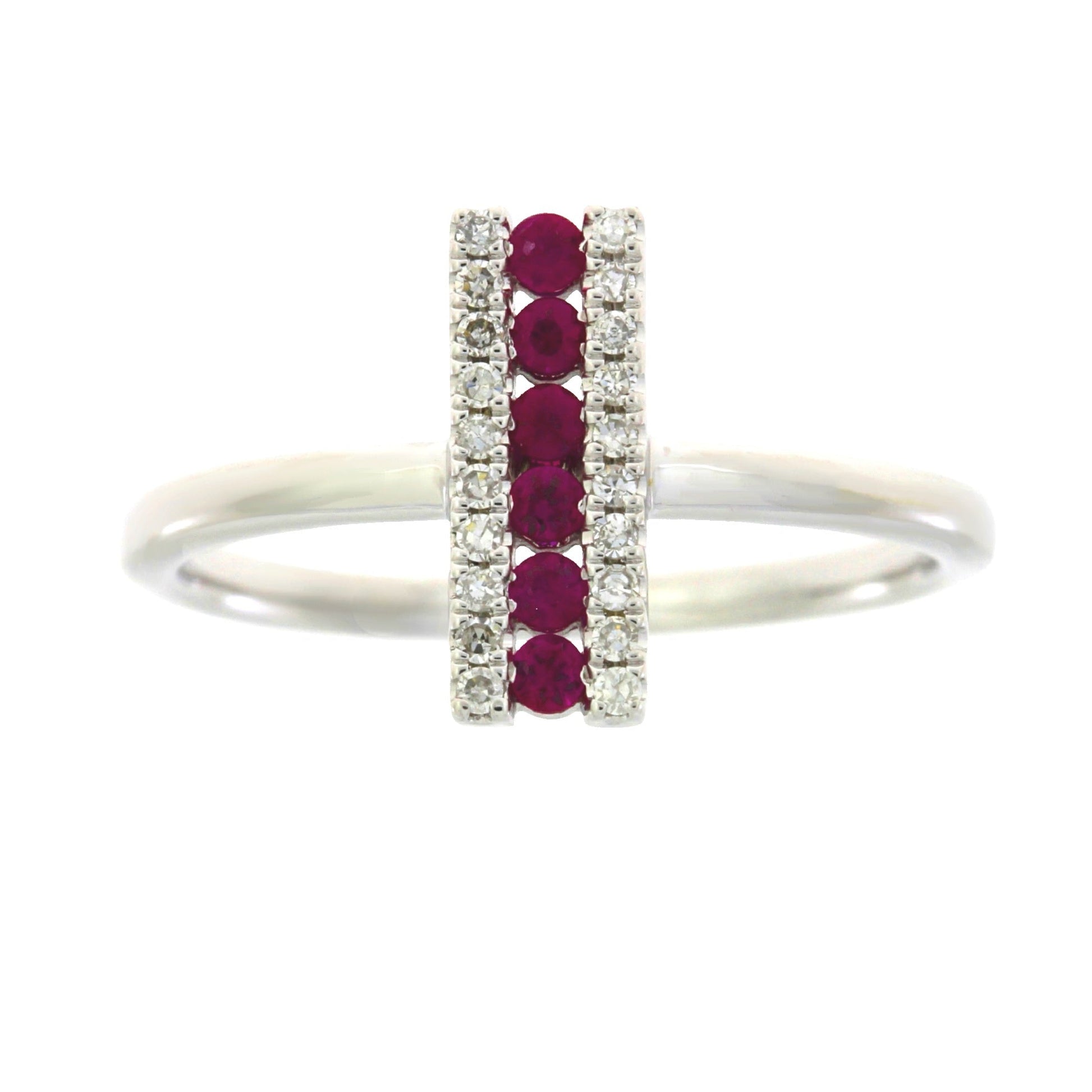 Genuine .30ct Ruby Diamond Ring 14KT White Gold Bids.com