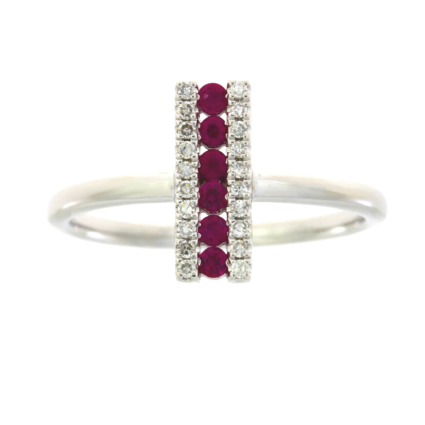 Genuine .30ct Ruby Diamond Ring 14KT White Gold Bids.com