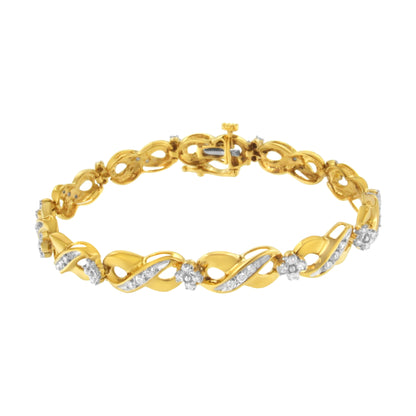 10K Yellow Gold Round-Cut Diamond Infinite Love Bracelet (1.00 cttw, I-J Color, I2-I3 Clarity) Bids.com