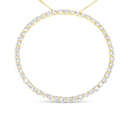 10K Yellow Gold Plated .925 Sterling Silver 4 Cttw Diamond Circle Hoop 18" Pendant Necklace (J-K Color, I1-I2 Clarity) Bids.com