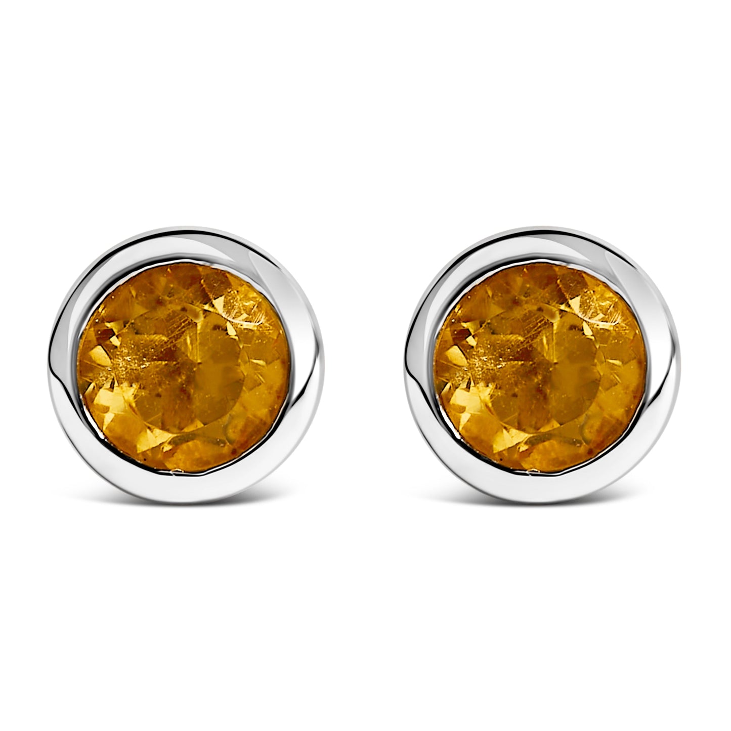 .925 Sterling Silver 6MM Bezel Set Created Purple Amethyst Solitaire Stud Earrings Bids.com