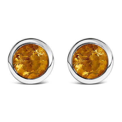.925 Sterling Silver 6MM Bezel Set Created Purple Amethyst Solitaire Stud Earrings Bids.com