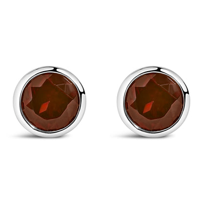 .925 Sterling Silver 6MM Bezel Set Created Purple Amethyst Solitaire Stud Earrings Bids.com