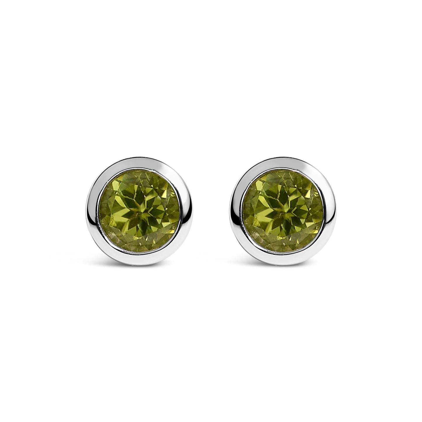 .925 Sterling Silver 6MM Bezel Set Created Purple Amethyst Solitaire Stud Earrings Bids.com