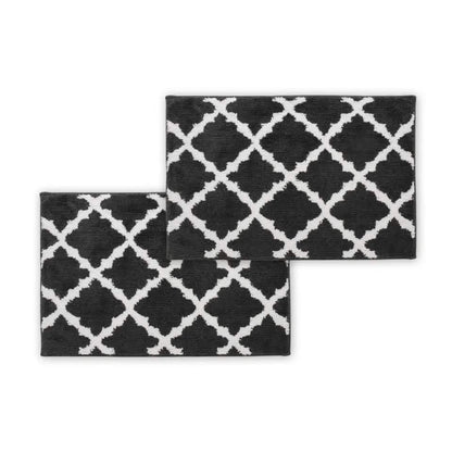 Bibb Home 1-2 Pack Trellis Micro Shag Bath Rugs 17" X 24" DailySale