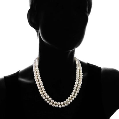 3-Piece Set: 36" White Freshwater Pearl Endless Necklace and Earrings Set DailySale
