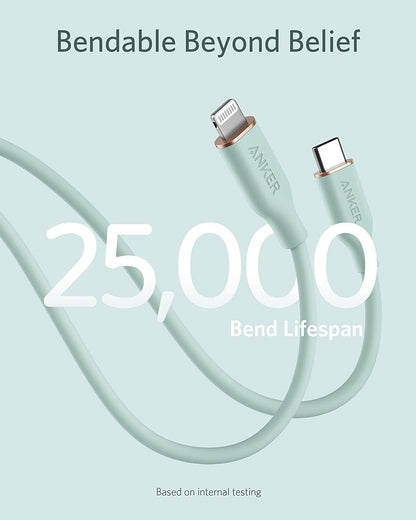 Anker <b>641</b> USB-C to Lightning Cable (Flow, 3 ft Silicone) Anker