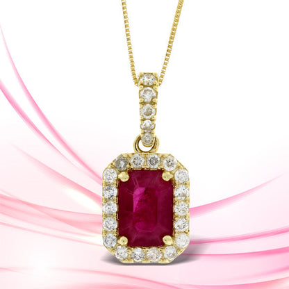 1.25ct Ruby Diamond Fashion Pendants 14KT Yellow Gold Bids.com