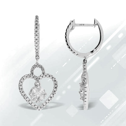 Natural .50ct Diamond Dangle Earrings 14KT White Gold Bids.com