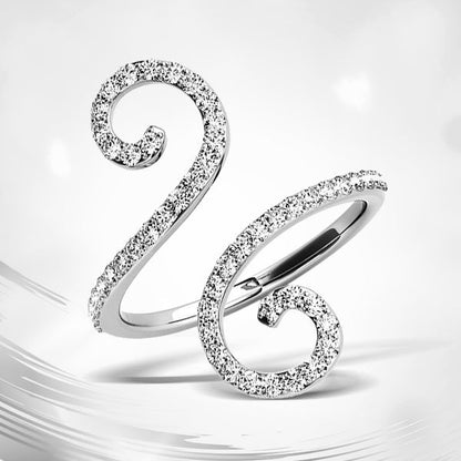 14k White Gold Diamond Open Flourish Style Ring (1/2 cttw) Bids.com