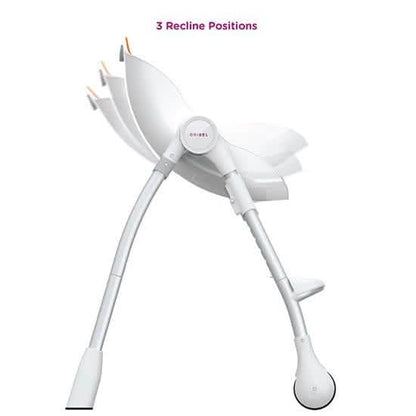 Oribel Cocoon High Chair. 3 Recline Option + Height Adjustable, Removable Tray (Refurbished) DailySale