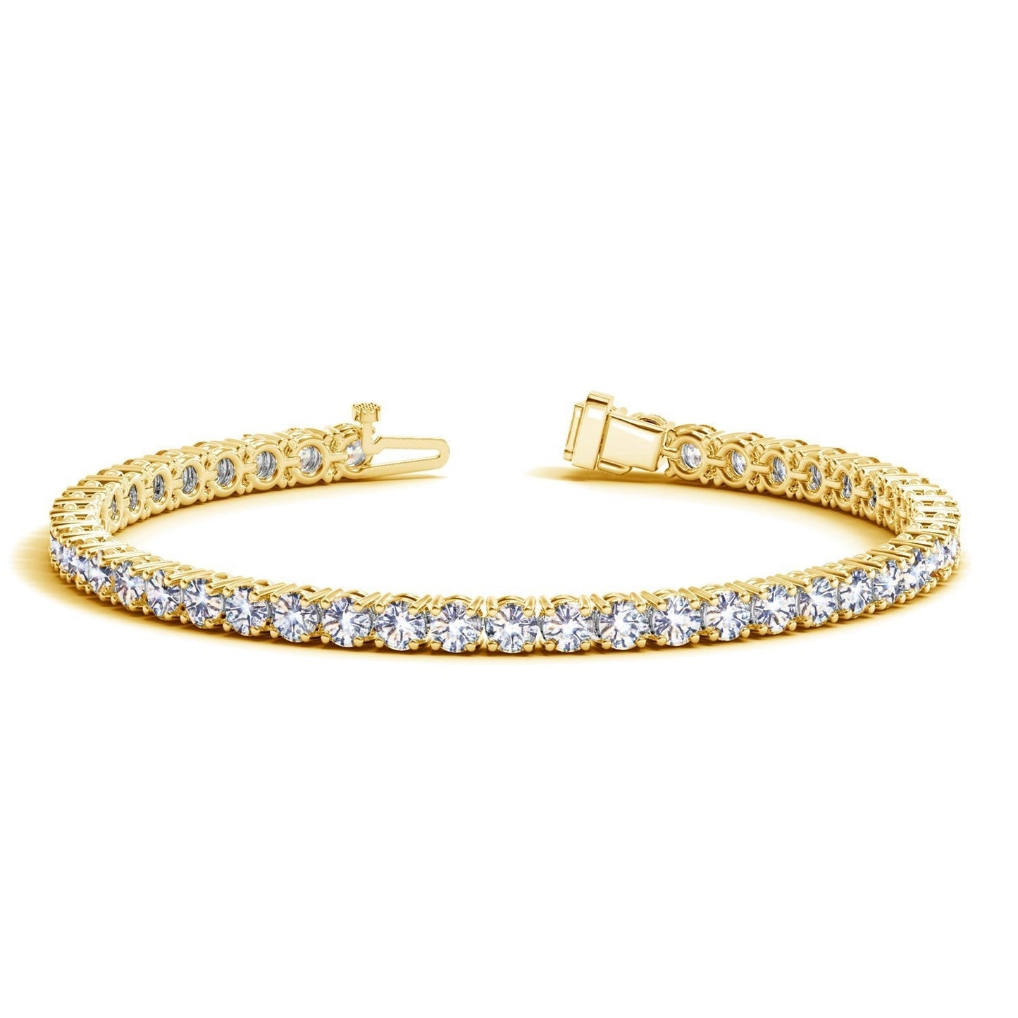 Lab Grown Round Diamond Tennis Bracelet in 14k Yellow Gold (10 cctw F/G  VS2/SI1) Bids.com