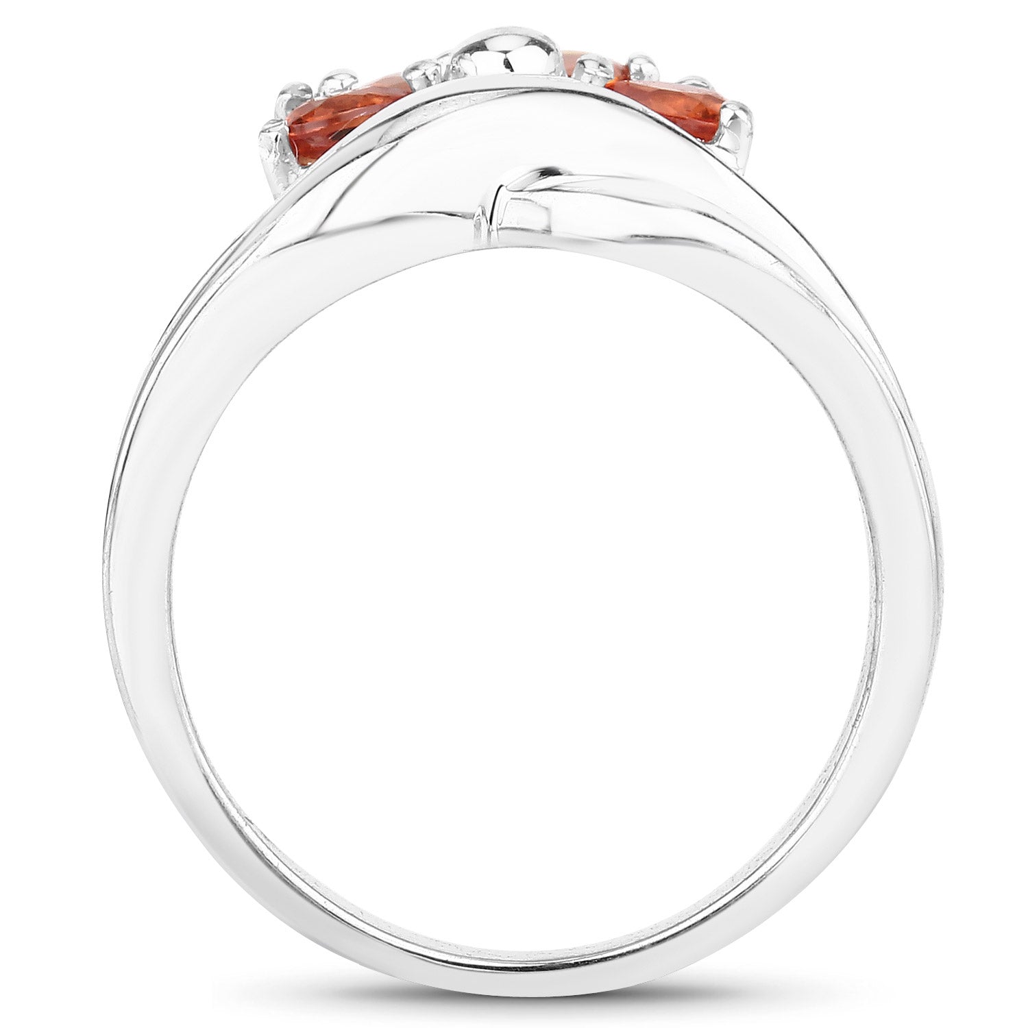 1.68 Carat Genuine Orange Sapphire .925 Sterling Silver Ring Bids.com