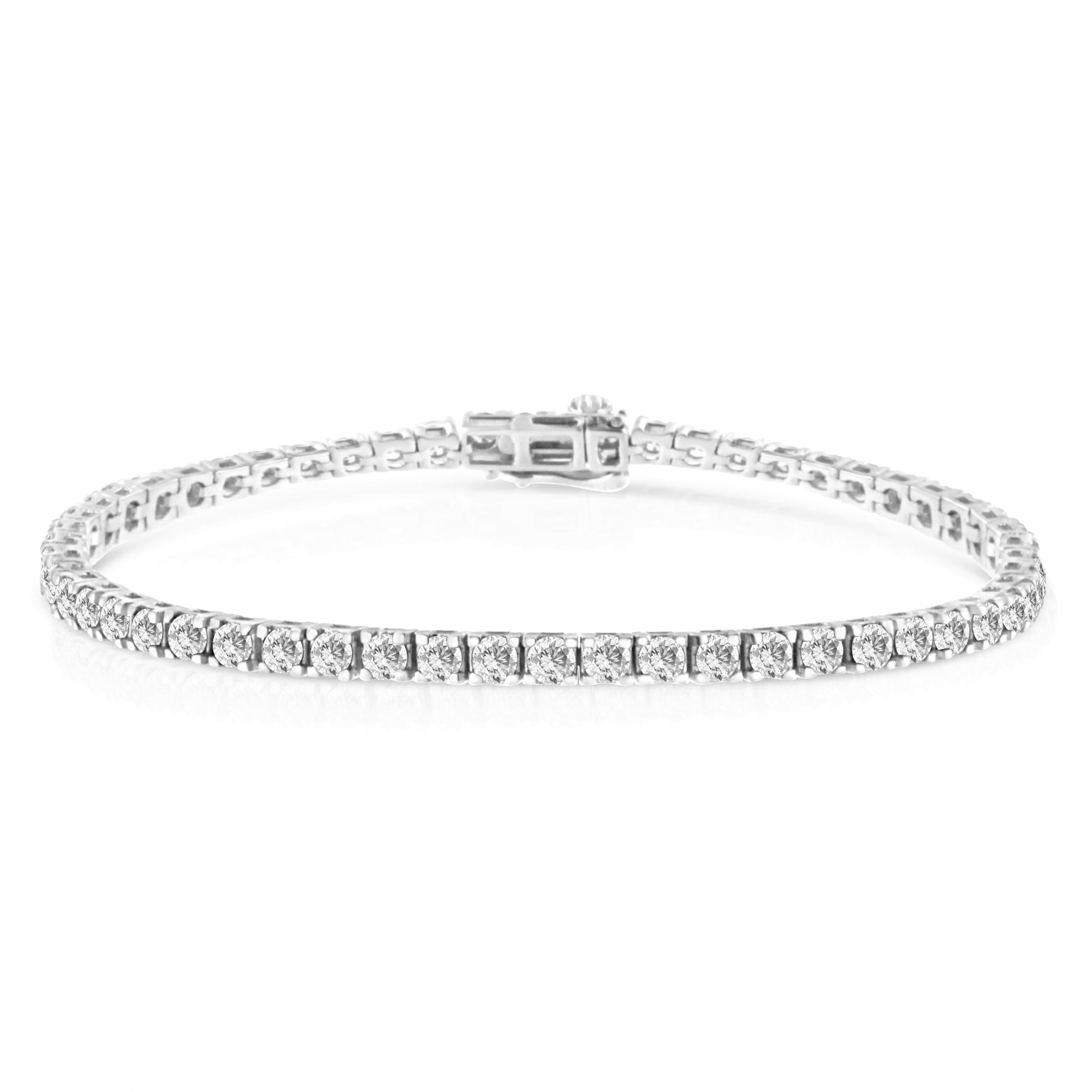 14K White Gold 5.00 Cttw Prong Set Lab Grown Round Diamond Classic Tennis Bracelet (F-G Color, VS2-SI1 Clarity) - 7.25" Bids.com