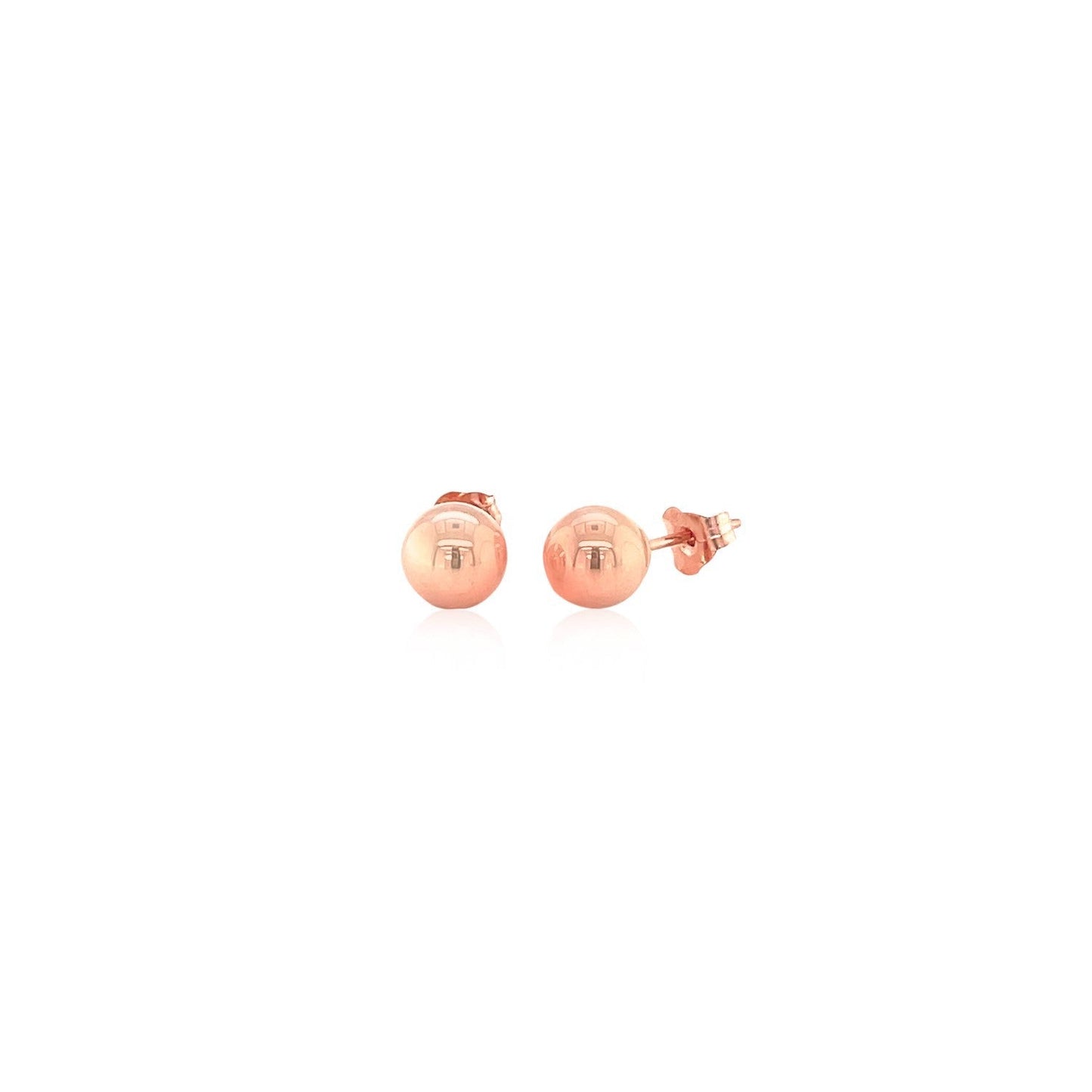 14k Rose Gold Classic Round Shape Stud Earrings (6.0 mm) Bids.com