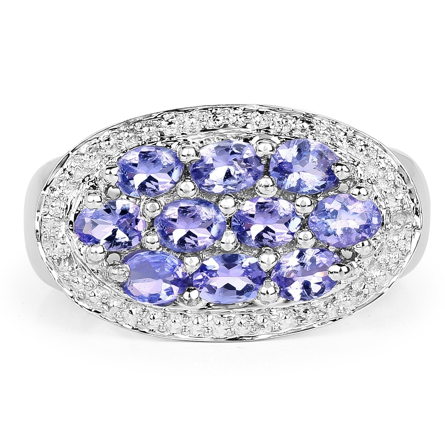 1.70 Carat Genuine Tanzanite .925 Sterling Silver Ring Bids.com