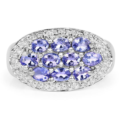 1.70 Carat Genuine Tanzanite .925 Sterling Silver Ring Bids.com