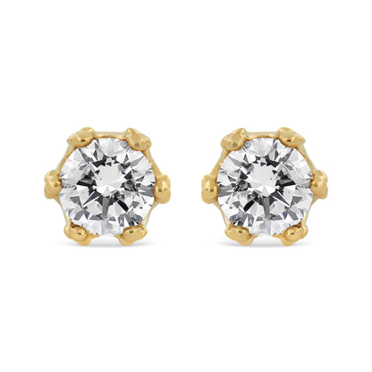 14K White Gold 1/2 Cttw Round Diamond Crown Stud Earring (I-J Color, I1-I2 Clarity) Bids.com