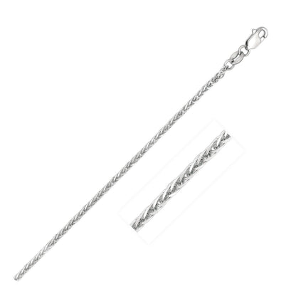 14k White Gold 1.8mm Square Wheat Chain Bids.com