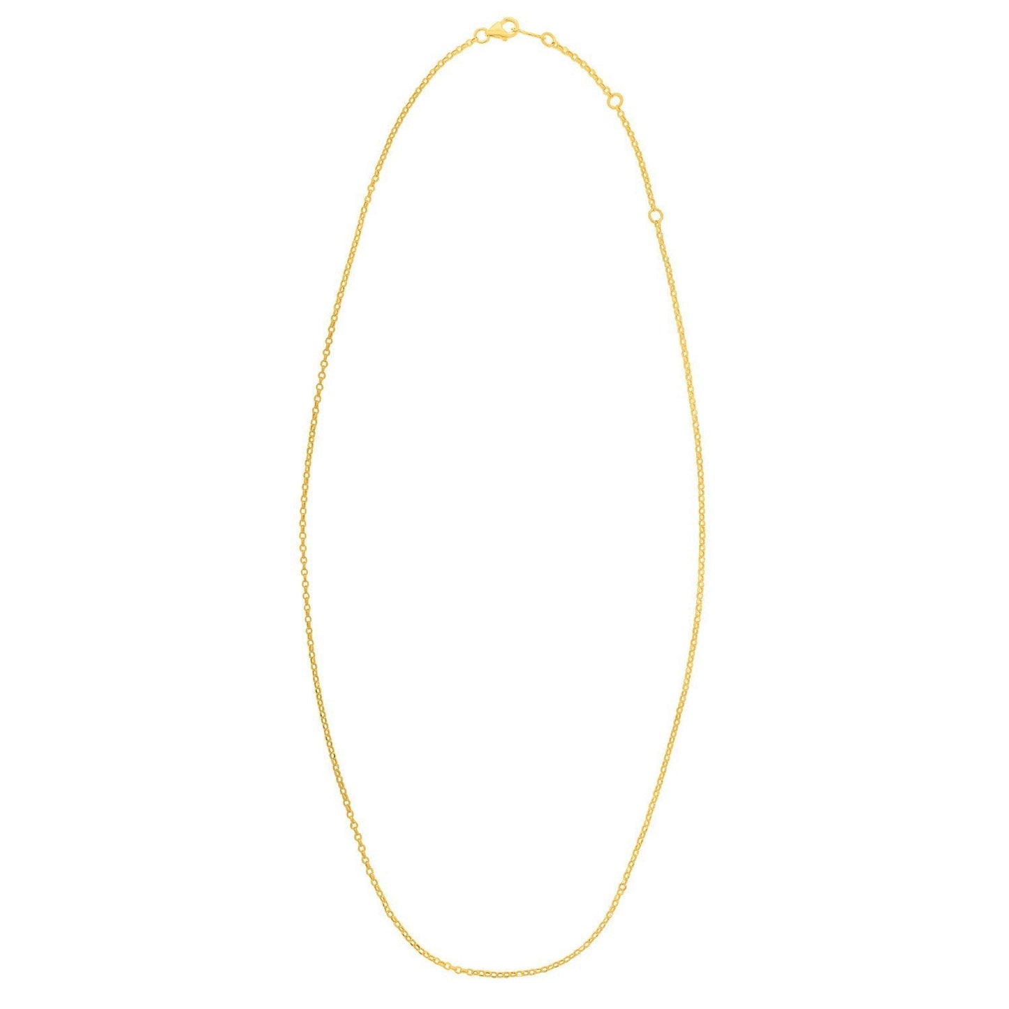 Double Extendable Cable Chain in 14k Yellow Gold (1.40 mm) Bids.com