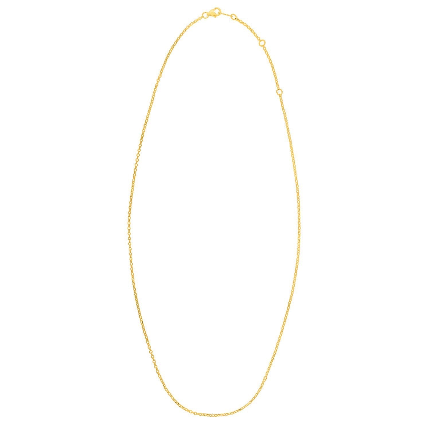 Double Extendable Cable Chain in 14k Yellow Gold (1.40 mm) Bids.com