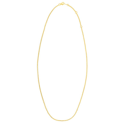 Double Extendable Cable Chain in 14k Yellow Gold (1.40 mm) Bids.com