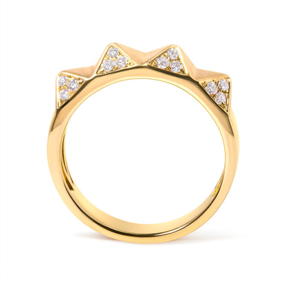 14K Yellow Gold 1/4 Cttw White Diamond Pyramid Band Ring (G-H Color, SI1-SI2 Clarity)- Size 7 Bids.com