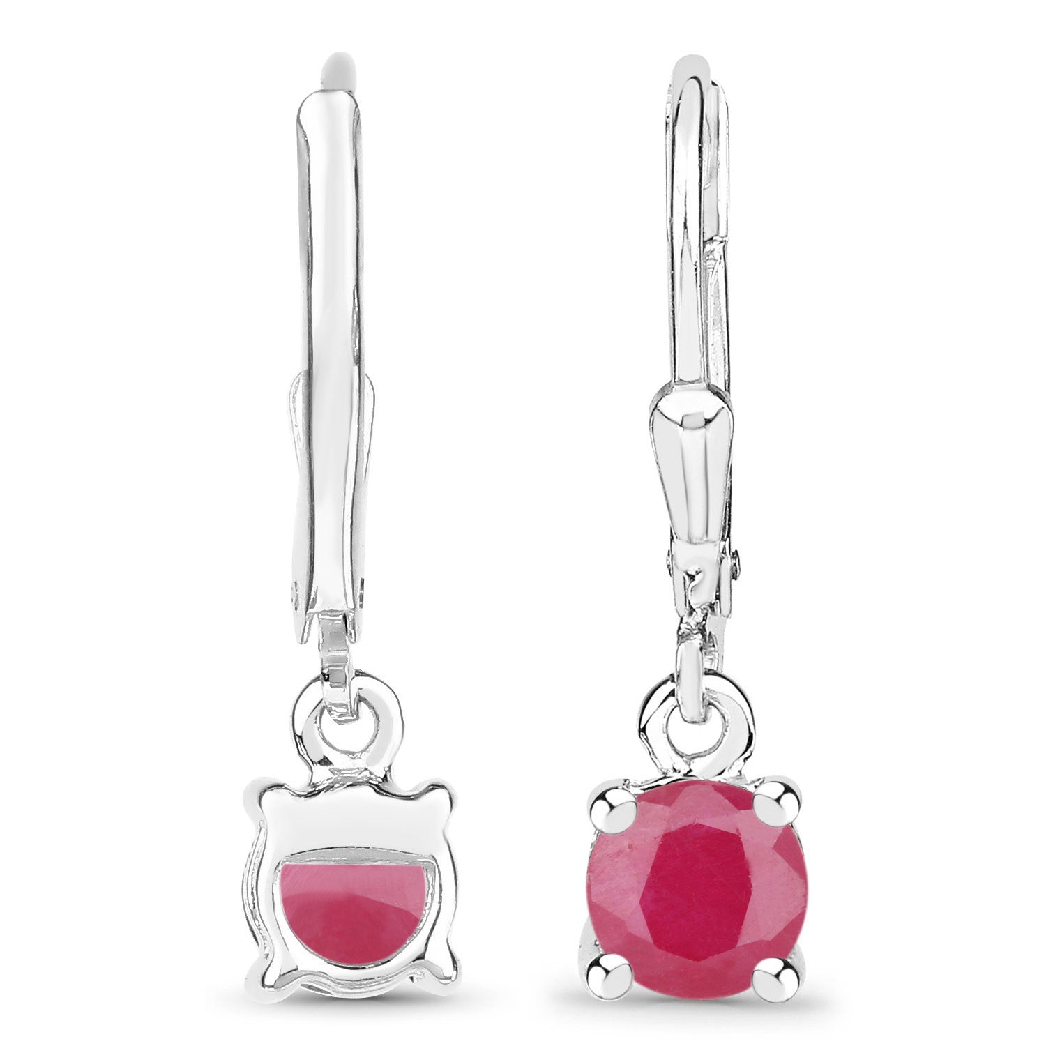 1.20 Carat Genuine Ruby .925 Sterling Silver Earrings Bids.com