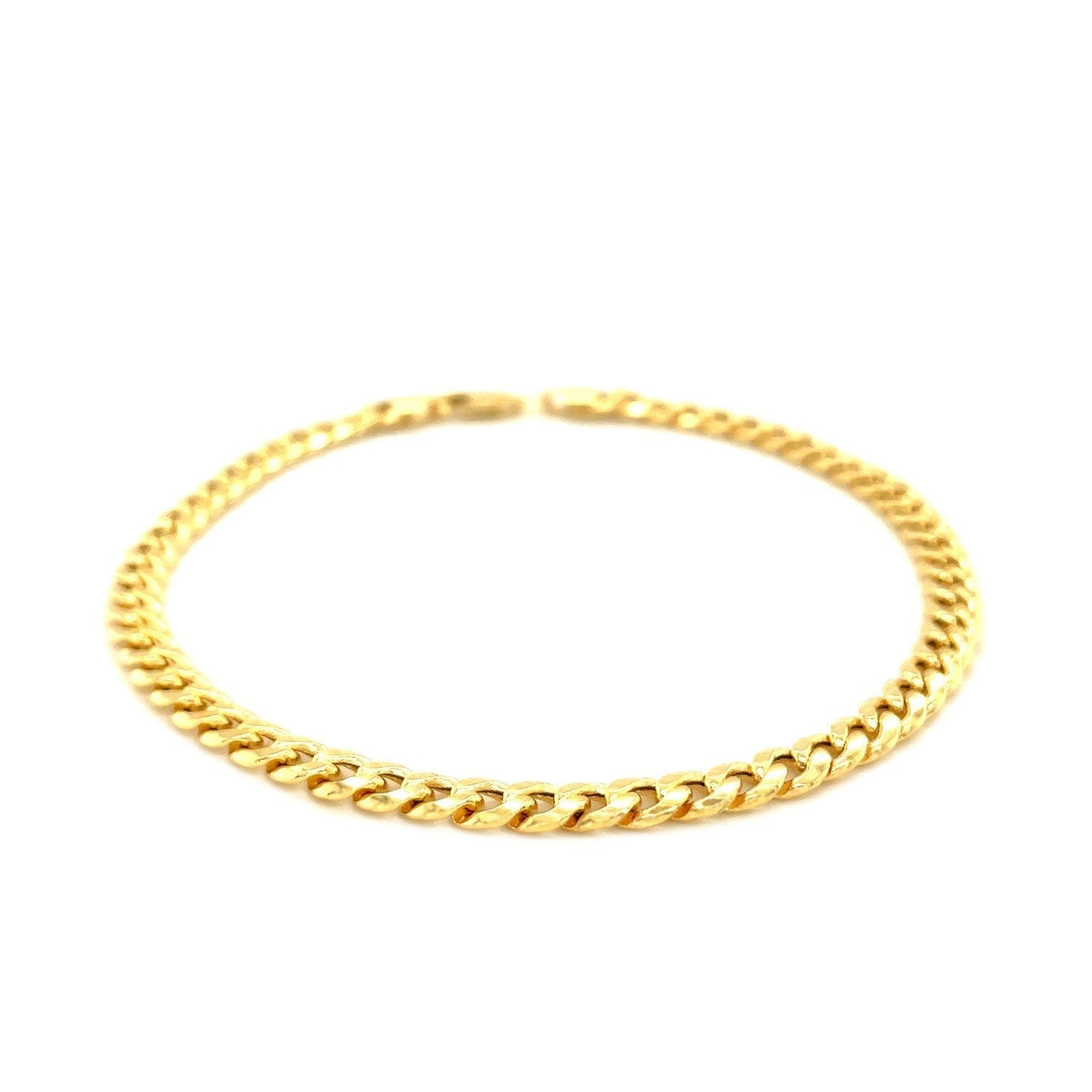 10k Yellow Gold Miami Cuban Semi Solid Bracelet (4.50 mm) Bids.com