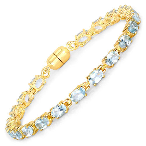 10.20 Carat Genuine Blue Topaz .925 Sterling Silver Bracelet Bids.com