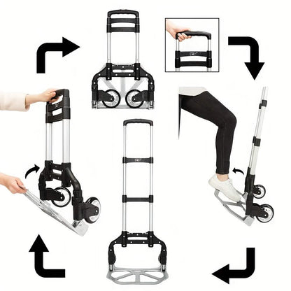 Folding Aluminum Hand Cart & Dolly – 165 lb Capacity | Lightweight & Portable DailySale
